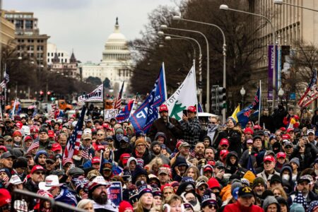Tens of thousands rally against Trump at DC ‘Hands Off’ protest – The Guardian