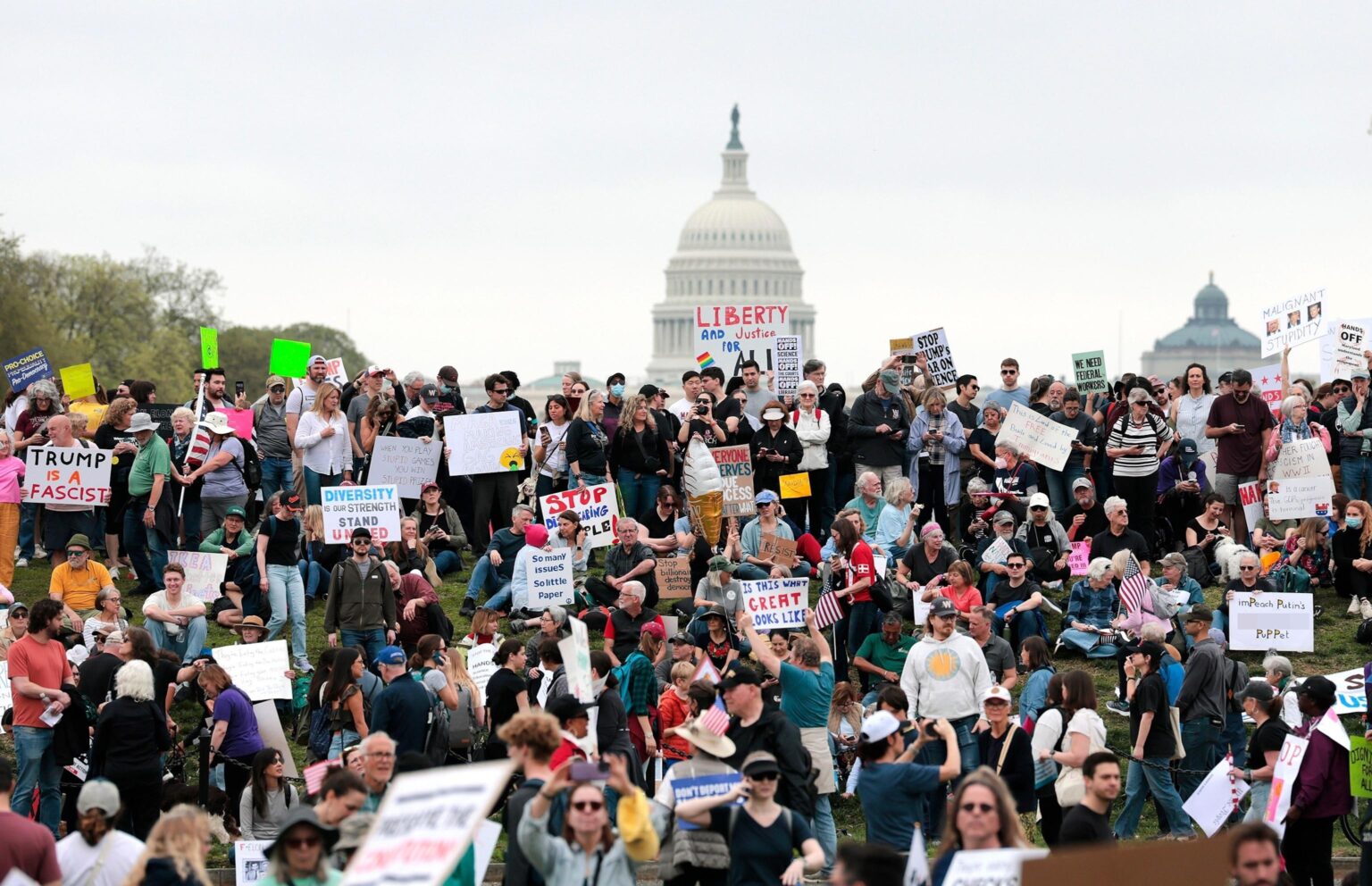WATCH: ‘Hands Off’ protest against Trump and Musk’s federal cuts in Washington, D.C. – PBS